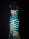 Vintage 60s Mermaid Spaghetti Straps Blue Tulle With Beads Long Formal Fancy Prom Dresses Night Outfits Party Gowns HZ0311