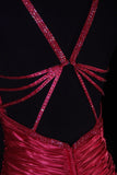 Vintage 80s Mermaid Halter Red Satin Prom Dress Long Party Gowns Evening Dresses HZ0311