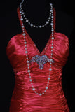 Vintage 80s Mermaid Halter Red Satin Prom Dress Long Party Gowns Evening Dresses HZ0311