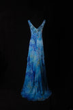 Vintage Prom Dresses 1950s A line V Neck Chiffon Royal Blue Long Parties Gowns Evening Dresses HZ0311
