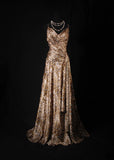 Vintage Prom Dresses 1950s A line Spaghetti Strap Backless Long Parties Gowns Evening Dress HZ0311