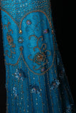 Classy Prom Dresses 1950s A line Tulle With Gold Beaded Blue Long Parties Gowns Evening Dress HZ0311