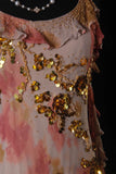 Classy Prom Dresses 1950s Mermaid Spaghetti Straps Chiffon With Gold Beaded Long Parties Gowns Evening Dress HZ0311