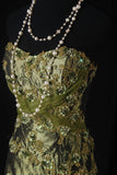 Vintage Style Mermaid Sweetheart 1950s Olive Green Taffeta With Beads Long Formal Fancy Prom Dresses Night Outfits Party Gowns HZ0311