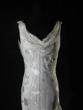 Classy Prom Dresses 1950s Mermaid Cowl Silver Gray Chiffon With Beads Vintage Long Parties Gowns Evening Dress HZ0311