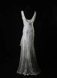 Classy Prom Dresses 1950s Mermaid Cowl Silver Gray Chiffon With Beads Vintage Long Parties Gowns Evening Dress HZ0311