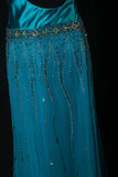 Classy Prom Dresses 1950s A line V Neck Blue With Beads Gem Vintage Long Parties Gowns Evening Dress HZ0311