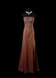Vintage Mermaid Strapless Sleeveless With Beadings Long Formal Old 1950s Prom Dresses Night Outfits Party Gowns HZ0311