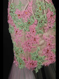 Vintage Style Mermaid Sweetheart 1950s Tulle Pink With Appliques Long Formal Prom Dresses Night Outfits Party Gowns HZ0311