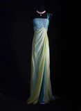 Classy Prom Dresses 1950s Mermaid One Shoulder Yellow Vintage Long Parties Gowns Evening Dress HZ0311