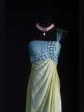 Classy Prom Dresses 1950s Mermaid One Shoulder Yellow Vintage Long Parties Gowns Evening Dress HZ0311
