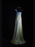 Classy Prom Dresses 1950s Mermaid One Shoulder Yellow Vintage Long Parties Gowns Evening Dress HZ0311