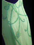 Classy Prom Dresses 1950s Mermaid Spaghetti Straps Chiffon Mint Green Beaded Long Parties Gowns Evening Dress HZ0311