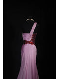Vintage Mermaid One Shoulder Lilac Chiffon Long Formal Old 1950s Prom Dresses Night Outfits Party Gowns HZ0311