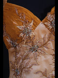 Classy Prom Dresses 1950s Mermaid Halter Chiffon With Beaded Long Parties Gowns Evening Dress HZ0311