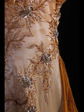 Classy Prom Dresses 1950s Mermaid Halter Chiffon With Beaded Long Parties Gowns Evening Dress HZ0311