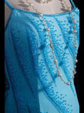 Vintage 50s Mermaid Spaghetti Straps Light Sky Blue Chiffon Backless Prom Dress Long Party Gowns Evening Dresses HZ0311