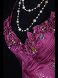 Classy Prom Dresses 1950s A line Spaghetti Straps Grape Tulle Long Parties Gowns Evening Dress HZ0311