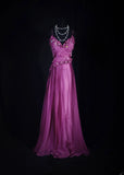 Classy Prom Dresses 1950s A line Spaghetti Straps Grape Tulle Long Parties Gowns Evening Dress HZ0311