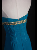 Vintage Mermaid Strapless Blue Chiffon Long Formal Old 1950s Prom Dresses Night Outfits Party Gowns HZ0311