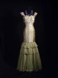 Classy Prom Dresses 1950s Mermaid Square Neck Green Long Parties Gowns Evening Dress HZ0311