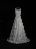 Vintage Prom Dresses Aesthetic A line Silver Gray Lace With Beads Inspo Impress Long Party Semi Formal Gown For Senior Teens High Schools HZ0311