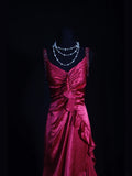 Vintage Prom Dresses Inspiration Mermaid V Neck Fuchsia Pink Semi Formal 90s Prom Dresses For Teens High Schools HZ0311