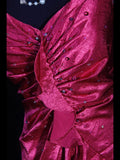 Vintage Prom Dresses Inspiration Mermaid V Neck Fuchsia Pink Semi Formal 90s Prom Dresses For Teens High Schools HZ0311
