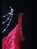 Vintage Prom Dresses Inspiration Mermaid V Neck Fuchsia Pink Semi Formal 90s Prom Dresses For Teens High Schools HZ0311