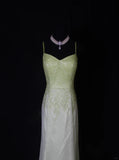Shinning Mermaid Spaghetti Straps White Green Ombre Chiffon Long Prom Dresses Impress 18th Birthday Outfits Prom Gown HZ0311