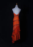 Shinning Mermaid Spaghetti Straps Orange Beaded Bodice Chiffon Prom Dresses Impress 18th Birthday Outfits Prom Gown HZ0311