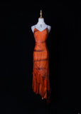 Shinning Mermaid Spaghetti Straps Orange Beaded Bodice Chiffon Prom Dresses Impress 18th Birthday Outfits Prom Gown HZ0311