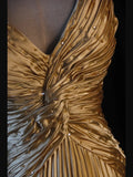 Vintage Mermaid Spaghetti Straps Gold Beaded Bodice Satin Prom Dresses Impress 18th Birthday Outfits Prom Gown HZ0311