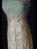 Vintage A Line Spaghetti Straps Chiffon Beaded Tiered Bodice Long Prom Dresses Impress 18th Birthday Outfits Prom Gown HZ0311