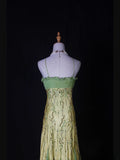 Vintage A Line Spaghetti Straps Chiffon Beaded Tiered Bodice Long Prom Dresses Impress 18th Birthday Outfits Prom Gown HZ0311