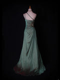 Vintage Mermaid One Shoulder Chiffon With Beaded Tiered Bodice Long Prom Dresses Impress 18th Birthday Outfits Prom Gown HZ0311