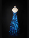 Vintage Ball Gown Halter Navy Blue Taffeta With Beaded Tiered Bodice Long Prom Dresses Impress 18th Birthday Outfits Prom Gown HZ0311