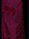 Vintage Mermaid V Neck Halter Hot Pink Satin With Flowers Beaded Bodice Long Prom Dresses Impress 18th Birthday Outfits Prom Gown HZ0311