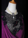 Vintage Mermaid Boat Black Tops Lace Grape Chiffon Appliques Beaded Bodice Long Prom Dresses Impress 18th Birthday Outfits Prom Gown HZ0311