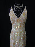 Vintage Sheath Slim V Neck Sequins With Beaded Bodice Long Prom Dresses Impress 18th Birthday Outfits Prom Gown HZ0311