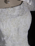Wedding Dresses for Bride Short Sleeves Lace Petite/Plus Size Bridal Gowns for Civil Wedding for Beach Wedding HZ0311