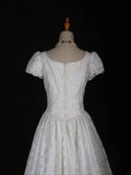 Wedding Dresses for Bride Short Sleeves Lace Petite/Plus Size Bridal Gowns for Civil Wedding for Beach Wedding HZ0311