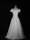 Wedding Dresses for Bride Short Sleeves Lace Petite/Plus Size Bridal Gowns for Civil Wedding for Beach Wedding HZ0311