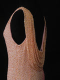 Vintage Sheath Pink Cowl Neck With Beads Bodice Long Prom Dresses Impress 20th Birthday Outfit Formal Gown HZ0311