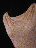 Vintage Sheath Pink Cowl Neck With Beads Bodice Long Prom Dresses Impress 20th Birthday Outfit Formal Gown HZ0311