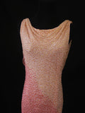 Vintage Sheath Pink Cowl Neck With Beads Bodice Long Prom Dresses Impress 20th Birthday Outfit Formal Gown HZ0311