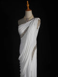Retro 90s Sheath One Shoulder White Chiffon With Beads Bodice Long Prom Dresses Inspo 18th Birthday Outfit Formal Gown HZ0311