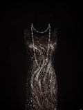 Vintage Mermaid 80s Boat Sequin With Beads Long Prom Dresses Impress 20th Birthday Outfit Formal Gowns HZ0311