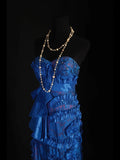 Vintage A Line Sweetheart Royal Blue Satin 1960s With Lace Beads Bodice Long Prom Dresses Impress 18th Birthday Outfit Formal Gown HZ0311