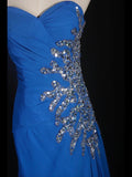 Retro 1960s Mermaid Sweetheart Royal Blue Chiffon With Silver Beads Bodice Long Prom Dresses Inspo 22th Birthday Outfit Formal Gown HZ0311